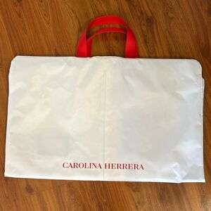 Carolina Herrera white red garment bag  nylon shirt